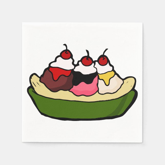 Servilleta De Papel Banana Split Sweet Ice Cream Tream (Anverso)