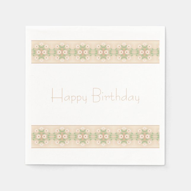 Servilleta De Papel Banda Acentuada con Floral Dainty (Anverso)