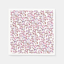 Banda de aves en rosa y púrpura