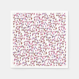 Servilleta De Papel Banda de aves en rosa y púrpura