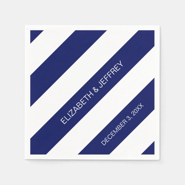 Servilleta De Papel Banda de cachorro azul de la Marina blanca #3 Mono (Anverso)