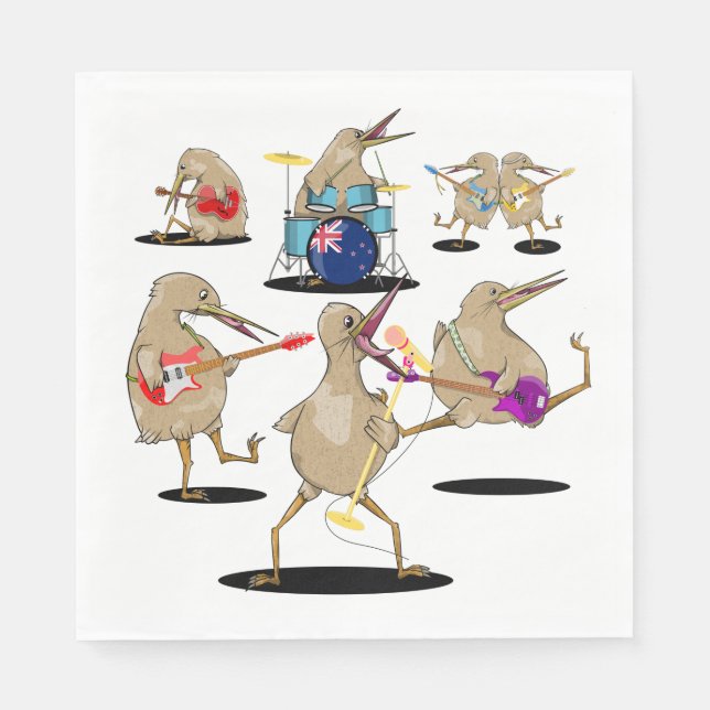 Servilleta De Papel Banda de Kiwi para Música NZ (Anverso)