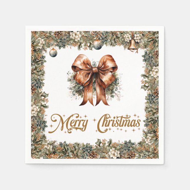 Servilleta De Papel Banda de los Navidades rusos clásicos de oro verde (Anverso)