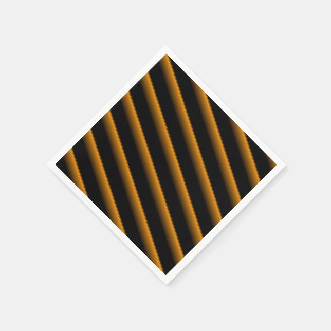Servilleta De Papel Banda diagonal enrollada negra y Naranja (Borde)