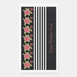 Servilleta De Papel Banda Negra Y Blanca Moderna