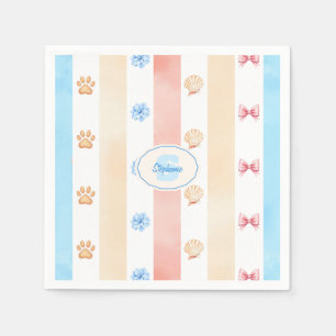 Servilleta De Papel Banda Pastel - Impresiones de pintas, Flor Azul, C