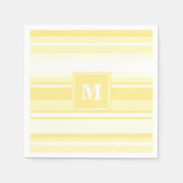 Servilleta De Papel Bandas amarillas de limón monogramo