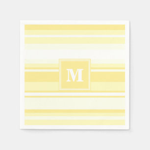 Servilleta De Papel Bandas amarillas de limón monogramo