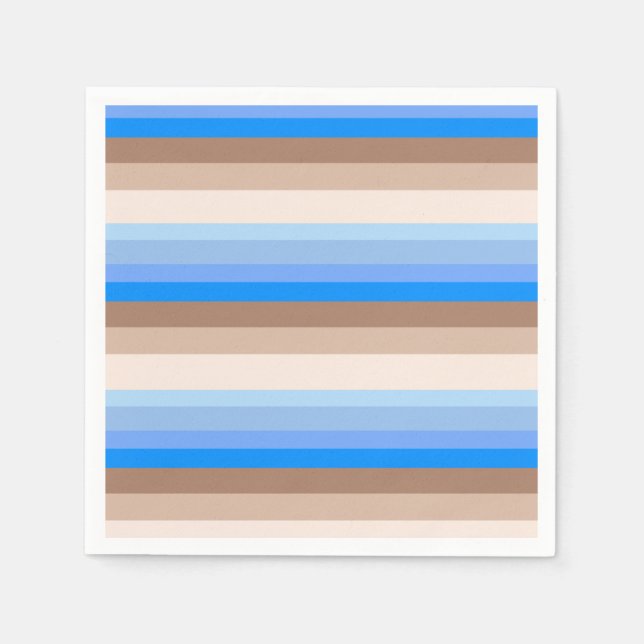 Servilleta De Papel Bandas azules y marrones (Anverso)