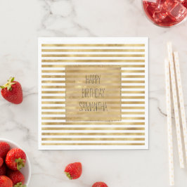 Servilleta De Papel Bandas blancas de oro