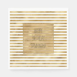 Servilleta De Papel Bandas blancas de oro