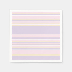 Servilleta De Papel Bandas complejas - rosa pastel, amarillo y púrpura