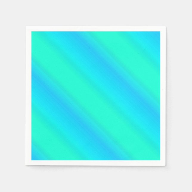 Servilleta De Papel Bandas de Aurora: azul, agua, turquesa (Anverso)