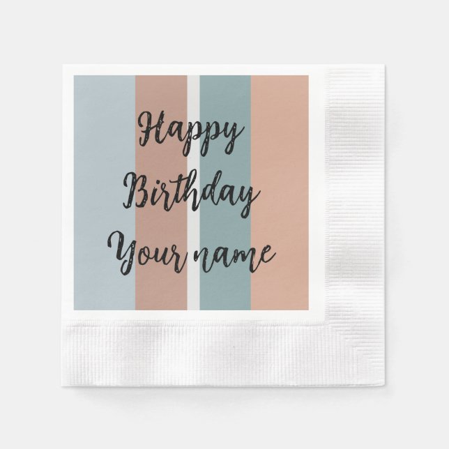 Servilleta De Papel Bandas de colores silenciadas (Anverso)