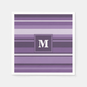 Servilleta De Papel Bandas de lavanda monogramo