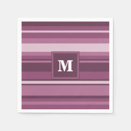 Servilleta De Papel Bandas de mauve monogramo