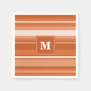 Servilleta De Papel Bandas de naranja monogramo