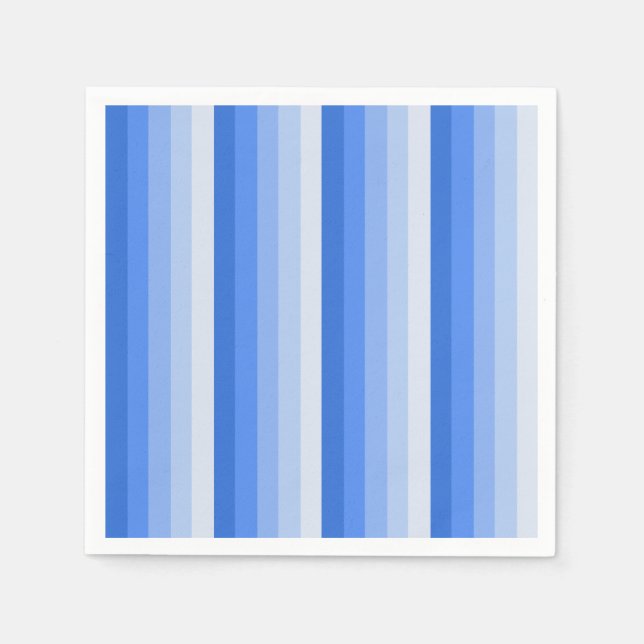 Servilleta De Papel Bandas de sombra azules (Anverso)