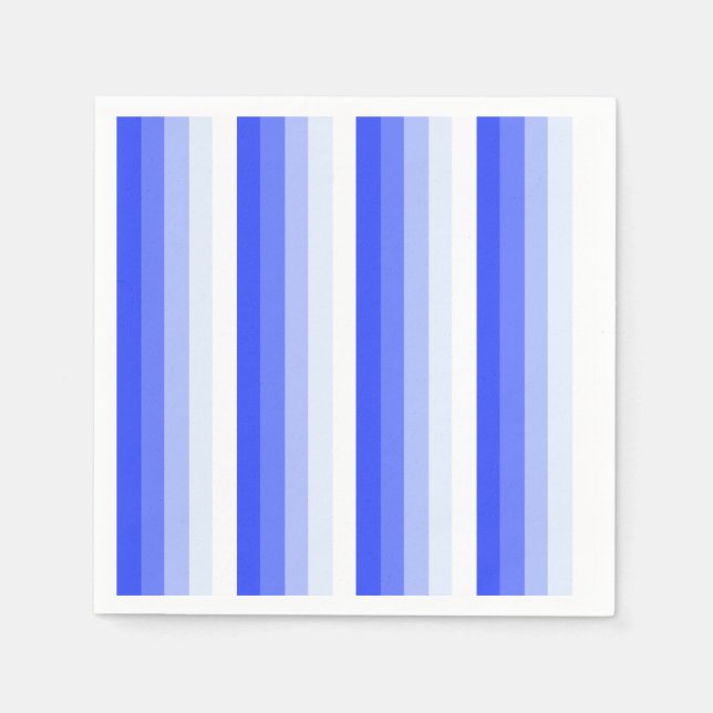 Servilleta De Papel Bandas de sombra azules reales (Anverso)