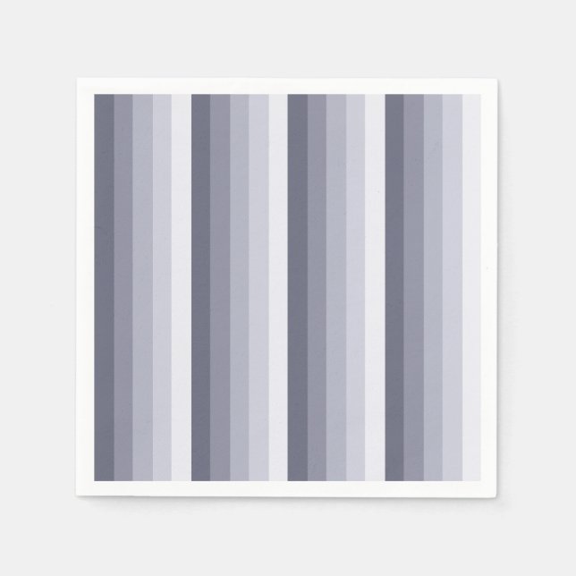 Servilleta De Papel Bandas de sombra gris azul (Anverso)