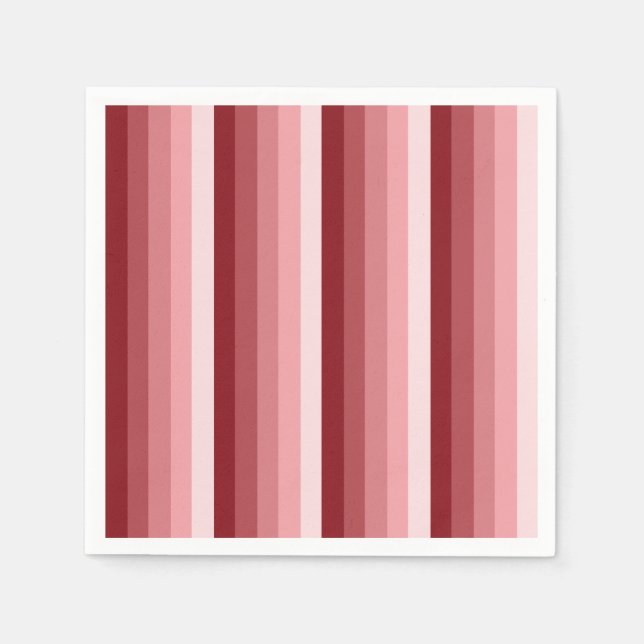 Servilleta De Papel Bandas de sombra rojas (Anverso)