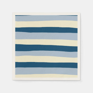Servilleta De Papel Bandas desiguales: azul oscuro, azul claro y crema