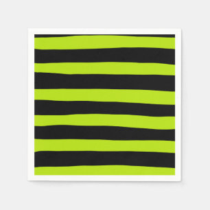 Servilleta De Papel Bandas desiguales - Verde animado y negro