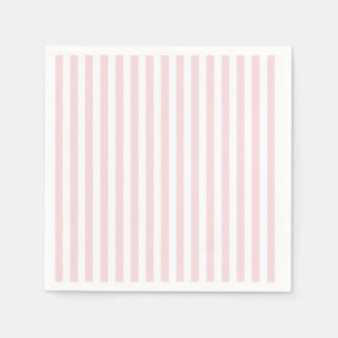 Servilleta De Papel Bandas finas - Blanco y rosa pálido