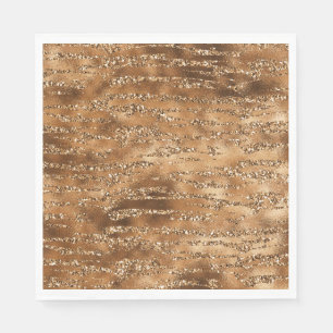 Servilleta De Papel Bandas Purpurinas Gold Brown