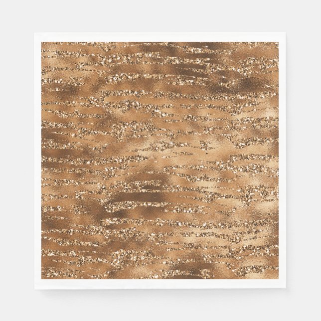 Servilleta De Papel Bandas Purpurinas Gold Brown (Anverso)