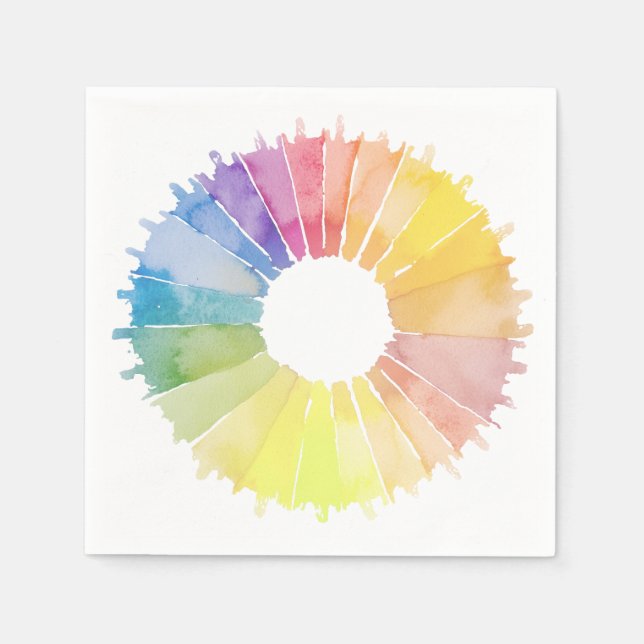 Servilleta De Papel Bandas redondas de arco iris (Anverso)