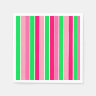 Servilleta De Papel Bandas rojas y verdes audaces