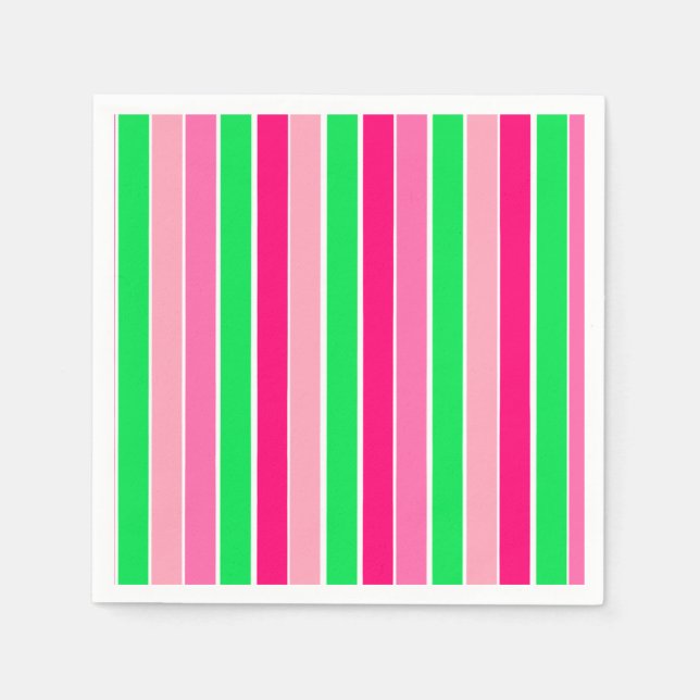 Servilleta De Papel Bandas rojas y verdes audaces (Anverso)