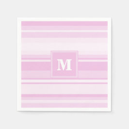 Servilleta De Papel Bandas rosadas para bebés monogramo