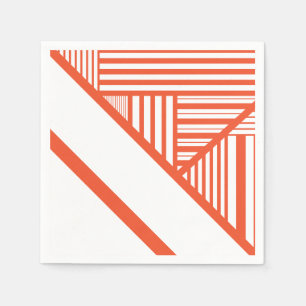 Servilleta De Papel Bandas triangulares - Naranja y blanco