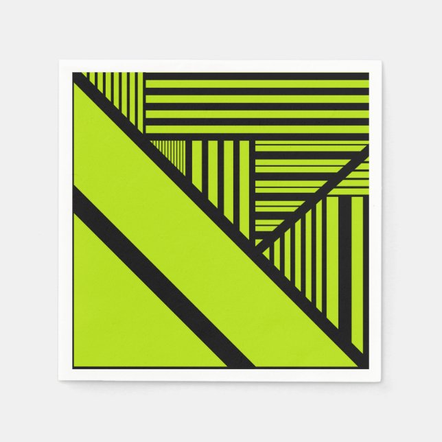 Servilleta De Papel Bandas triangulares - Verde animado (Anverso)