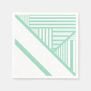 Servilleta De Papel Bandas triangulares - Verde y blanco