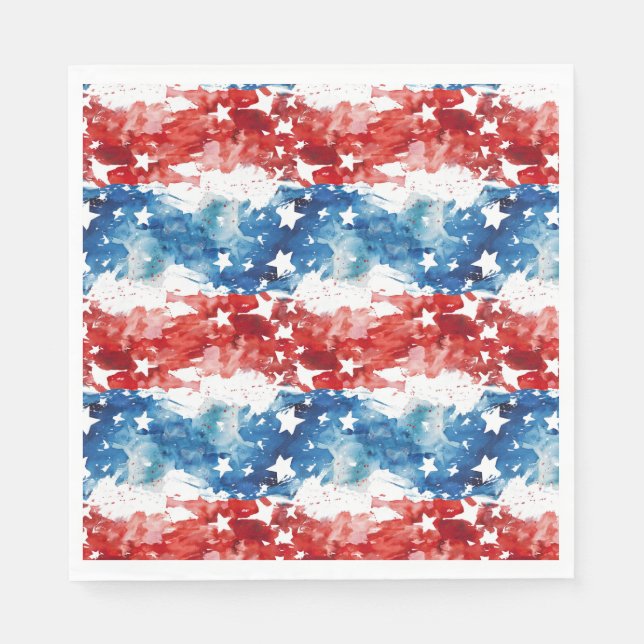 Servilleta De Papel Bandera abstracta 4 de julio (Anverso)