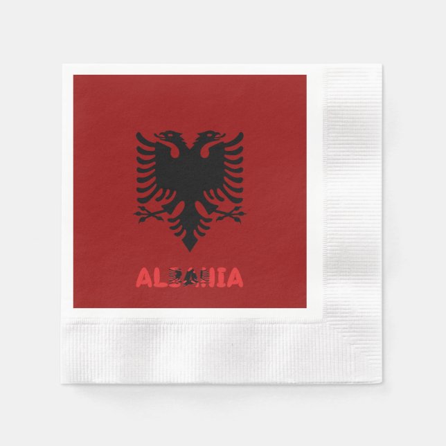 Servilleta De Papel Bandera albanesa (Anverso)