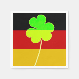 Servilleta De Papel Bandera alemana irlandesa Shamrock Clover St. Patr