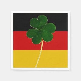 Servilleta De Papel Bandera alemana irlandesa Shamrock Clover St. Patr