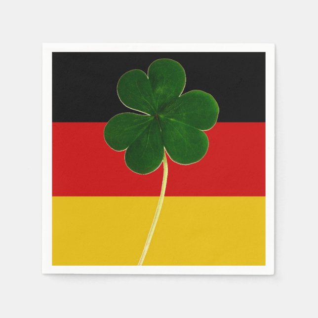Servilleta De Papel Bandera alemana irlandesa Shamrock Clover St. Patr (Anverso)