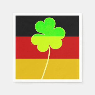 Servilleta De Papel Bandera alemana irlandesa Shamrock Clover St. Patr