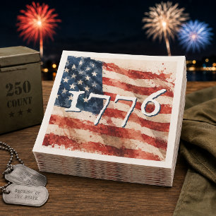 Servilleta De Papel Bandera Americana 1776 250 BBQ