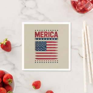 Servilleta De Papel Bandera Americana 4 de Julio Merica
