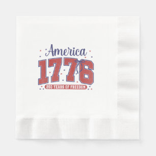 Servilleta De Papel Bandera Americana 4 de Julio Vintage 250 Años 1776