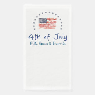 Servilleta De Papel Bandera Americana Acuarela con Estrellas