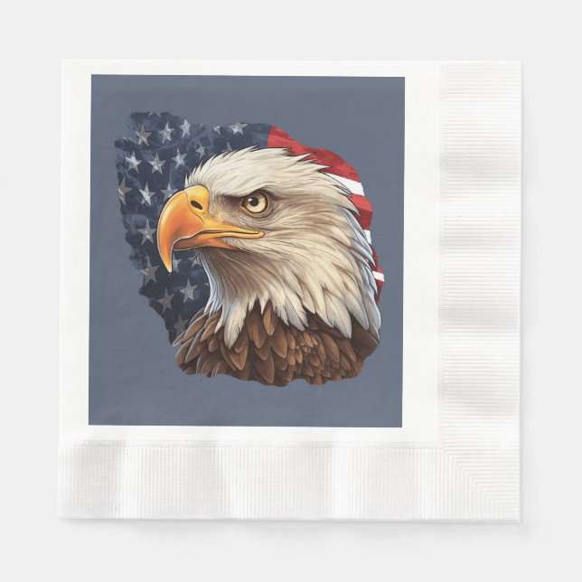 Servilleta De Papel Bandera americana águila calva (Anverso)