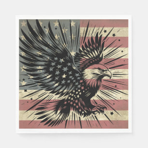 Servilleta De Papel Bandera Americana Águila Calva Patriótica
