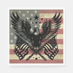 Servilleta De Papel Bandera Americana Águila Calva Patriótica 